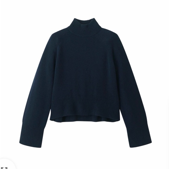 ME + EM Merino Cashmere Curved Hem High Neck Sweater - Small - Picture 4 of 10